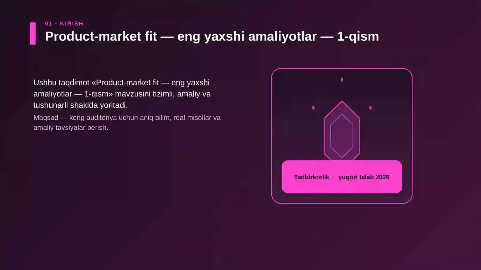Product-market fit — eng yaxshi amaliyotlar — 1-qism 3