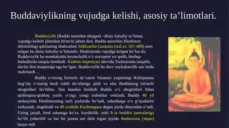 Buddaviylikningvujudgakelishi,asosiyta’limotlari 3