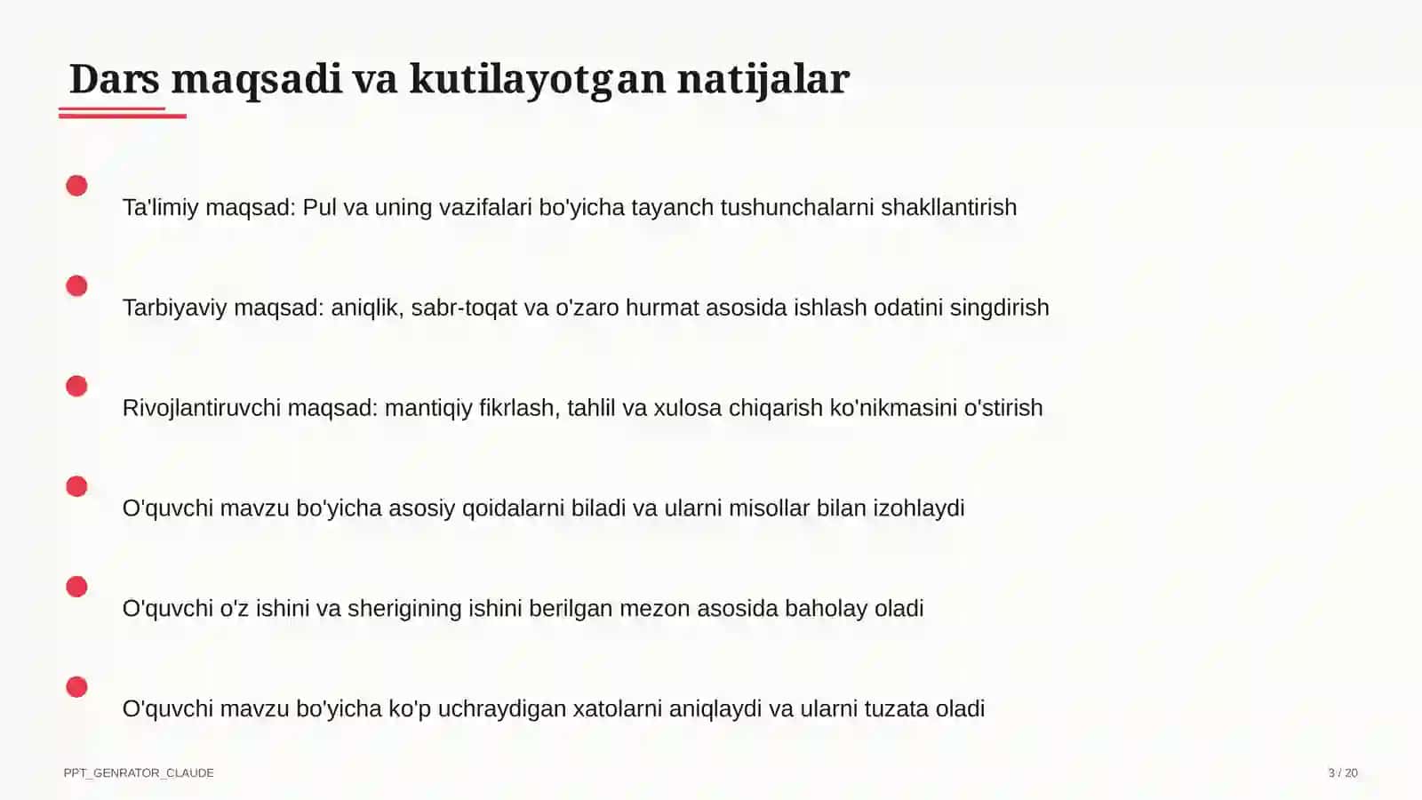 Pul va uning vazifalari (9-sinf) 3