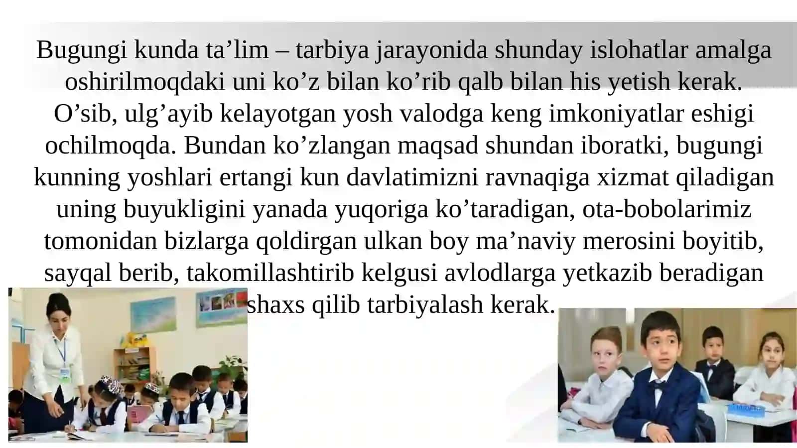 O’quvchilar ongiga umuminsoniy qadriyatlarini singdirish 3