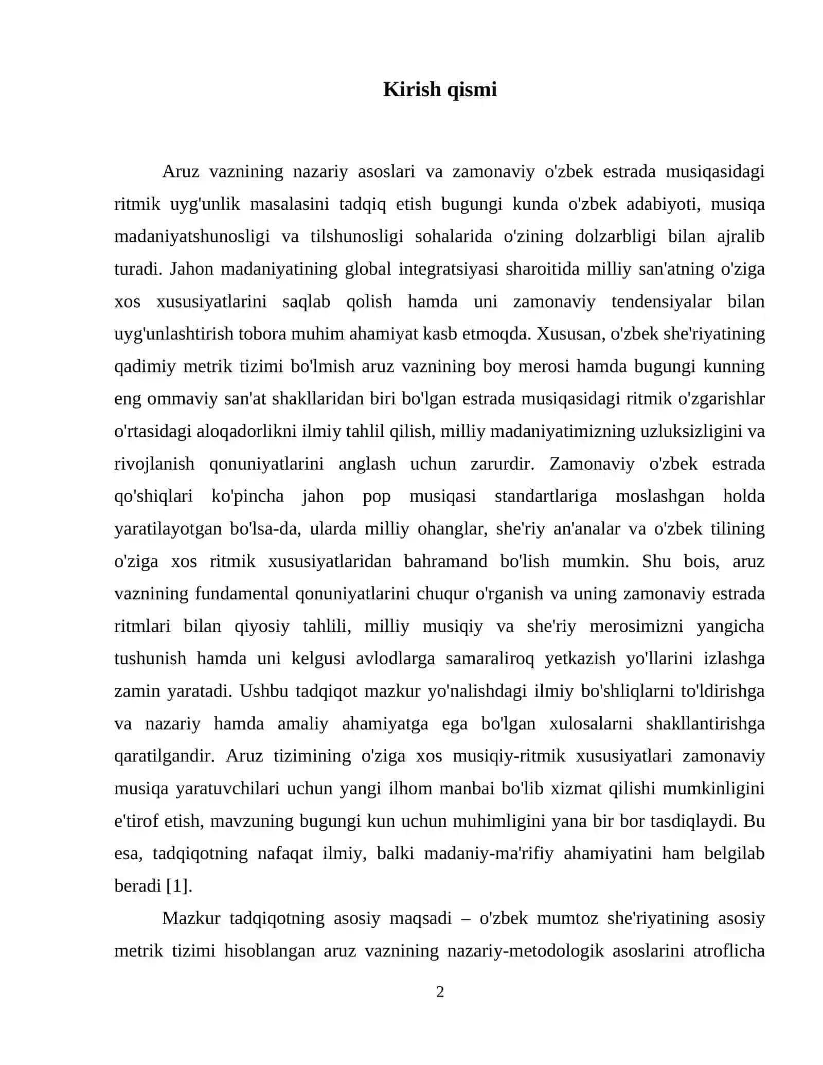 Aruz vazni va zamonaviy o'zbek estradasi ritmik uyg'unligi 3