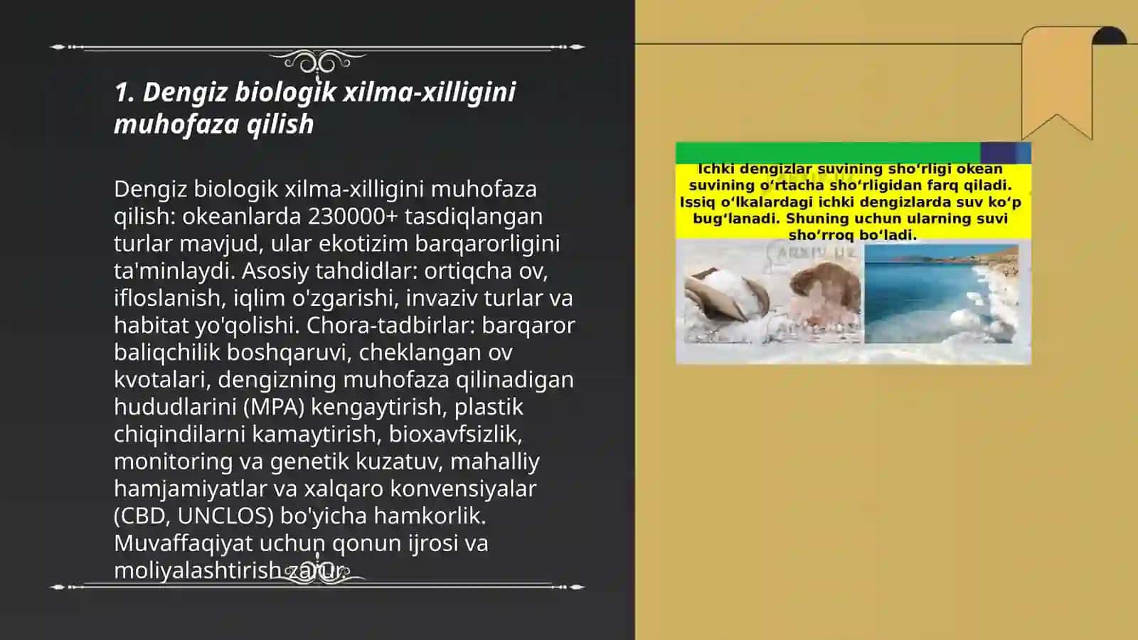 Dengiz biologik xilma-xilligini muhofaza qilish 3