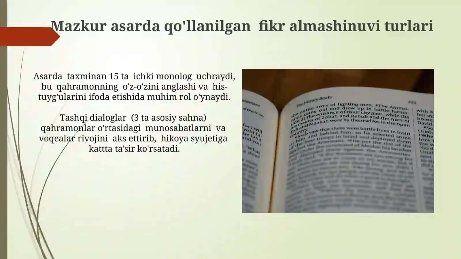"Diologik matnning ma'no munosabatiga kura turlari" 3
