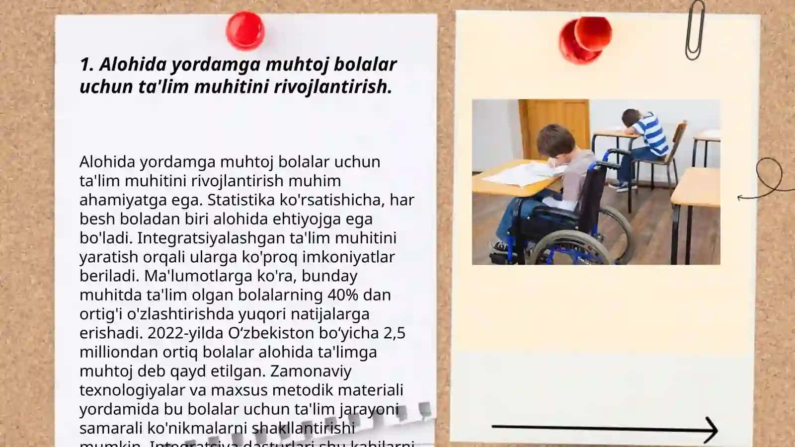 Alohida yordamga muhtoj bolalarda rivojlanishdagi nuqsonining chuqurligi va tuzilishiga qarab inklyuziya modellarini tanlash 3