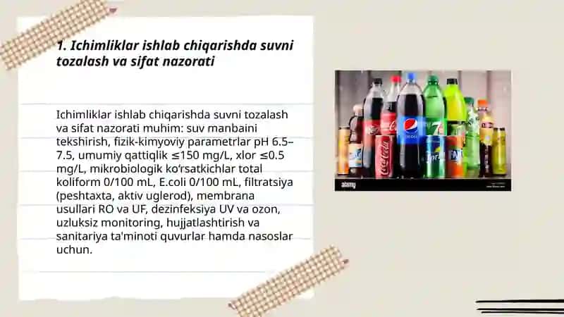 Alkagolli va alkagolsiz ichimliklar ishlab chiqarish 3