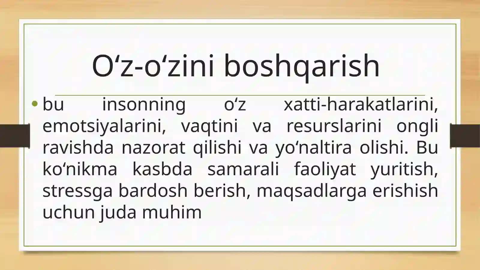 Kasbning tadbiqiy jihatlarida o‘z-o‘zini boshqarish 3
