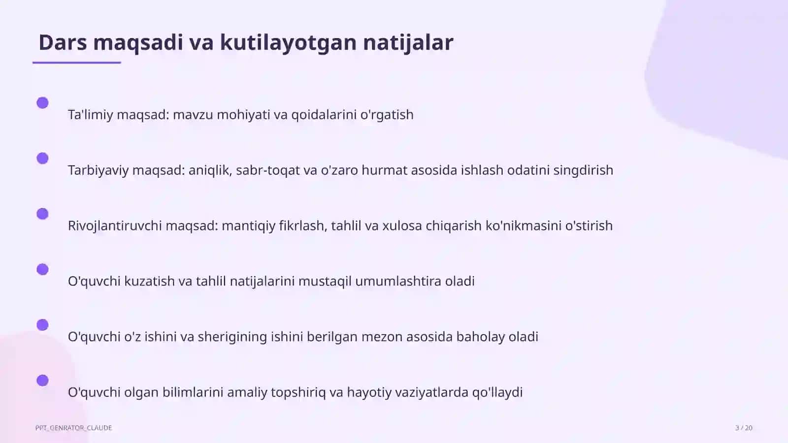Comparative and superlative adjectives (6-sinf) 3