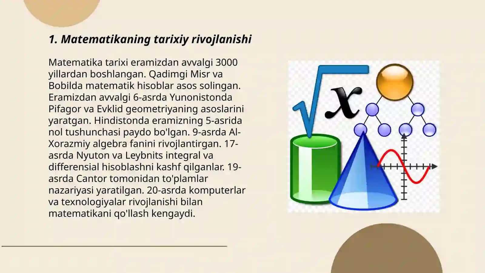 Matematikaning fan va ôquv predmeti sifatida tarraqiyoti 3