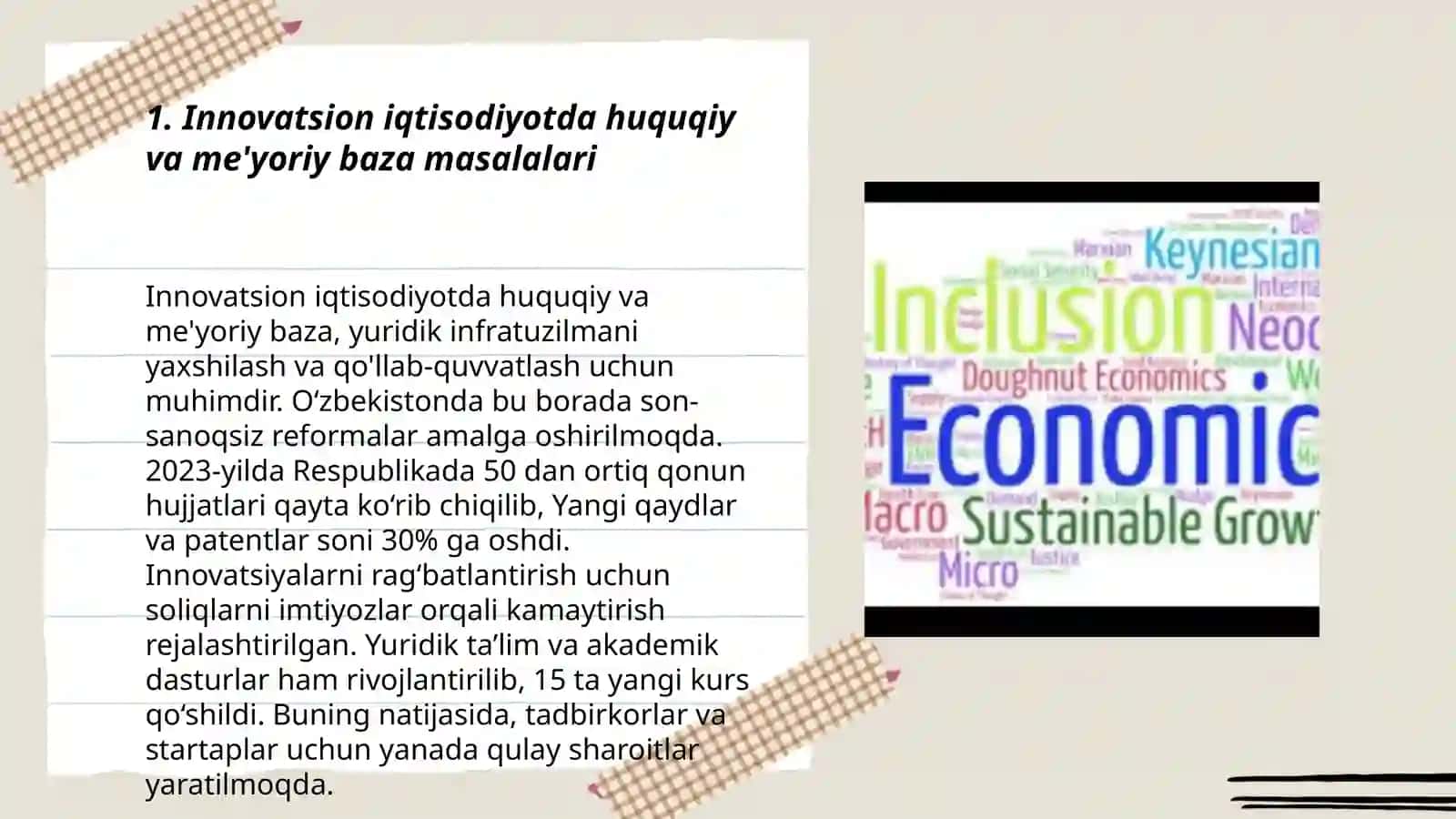 Innovatsion iqtisodiyotda huquqiy va me'yoriy baza masalalari 3