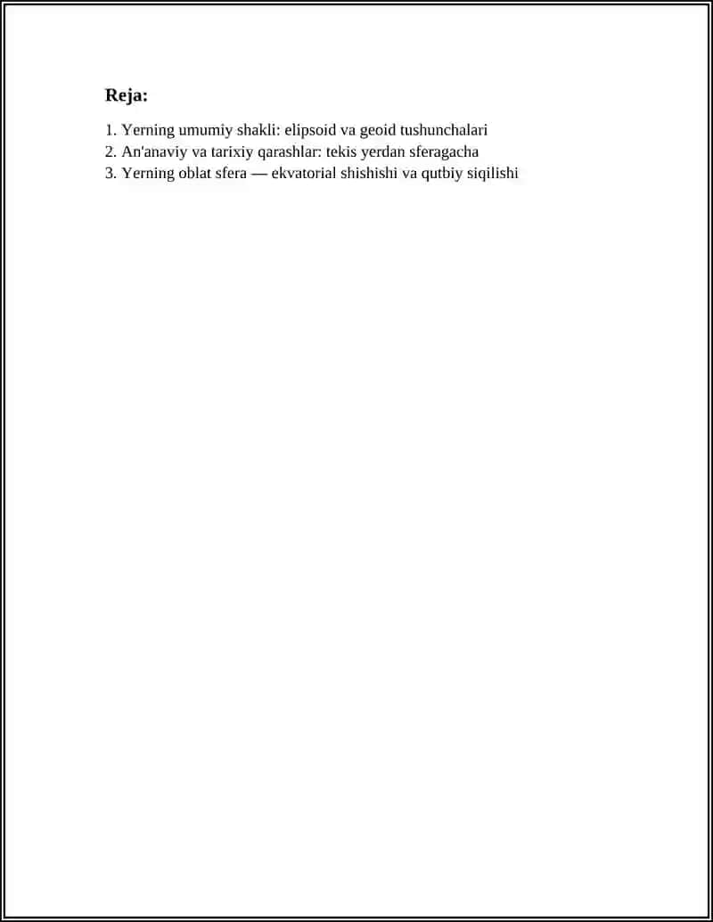 YERNING SHAKLI VA OʻLCHAMLARI 3