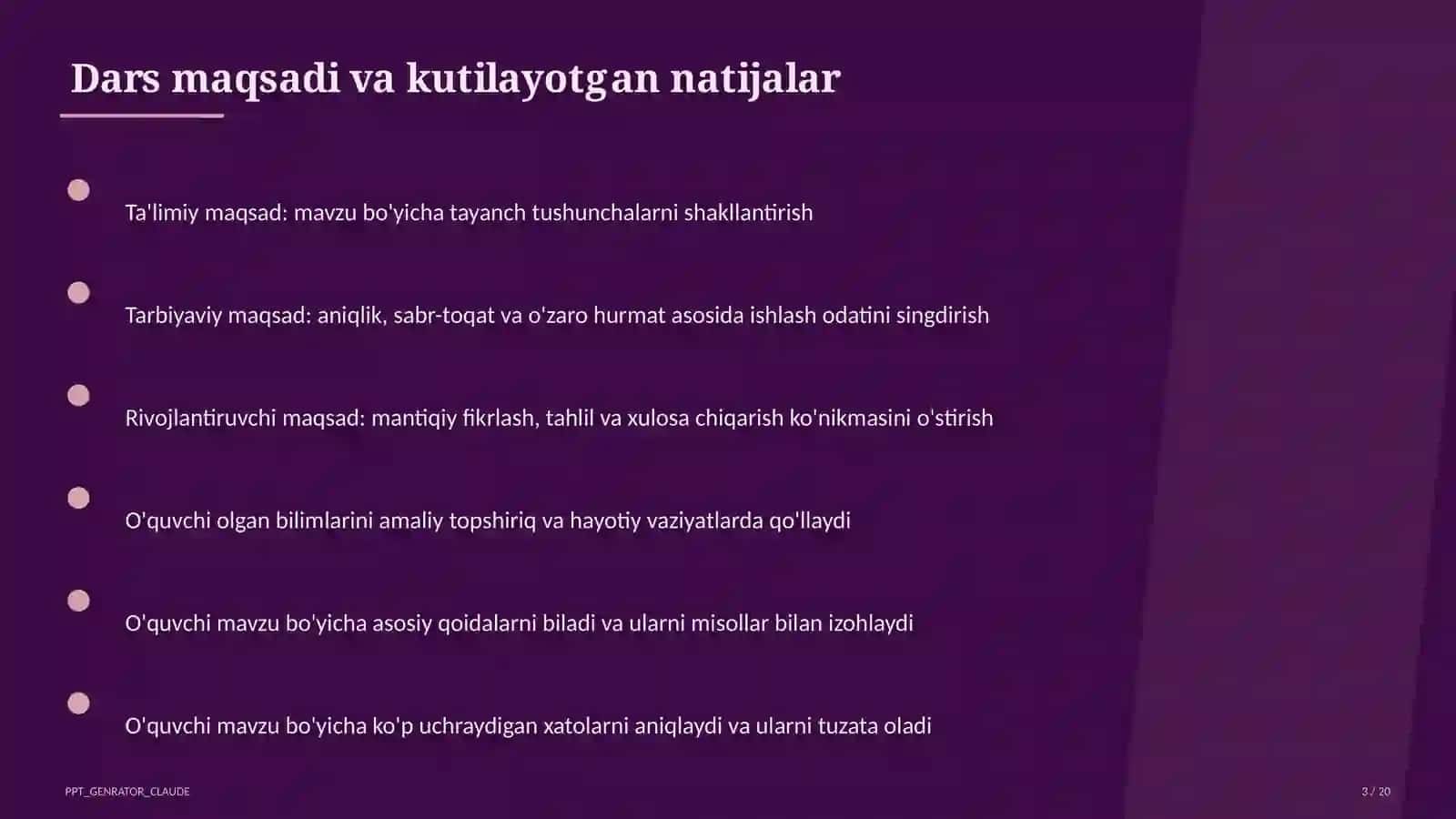 Geometriyaning boshlang'ich tushunchalari: nuqta, to'g'ri chiziq, kesma (7-sinf) 3
