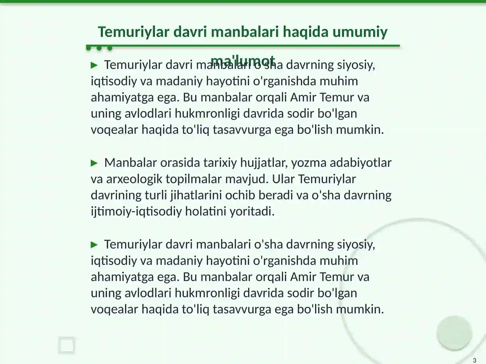 Temuriylar davri manbalari 3