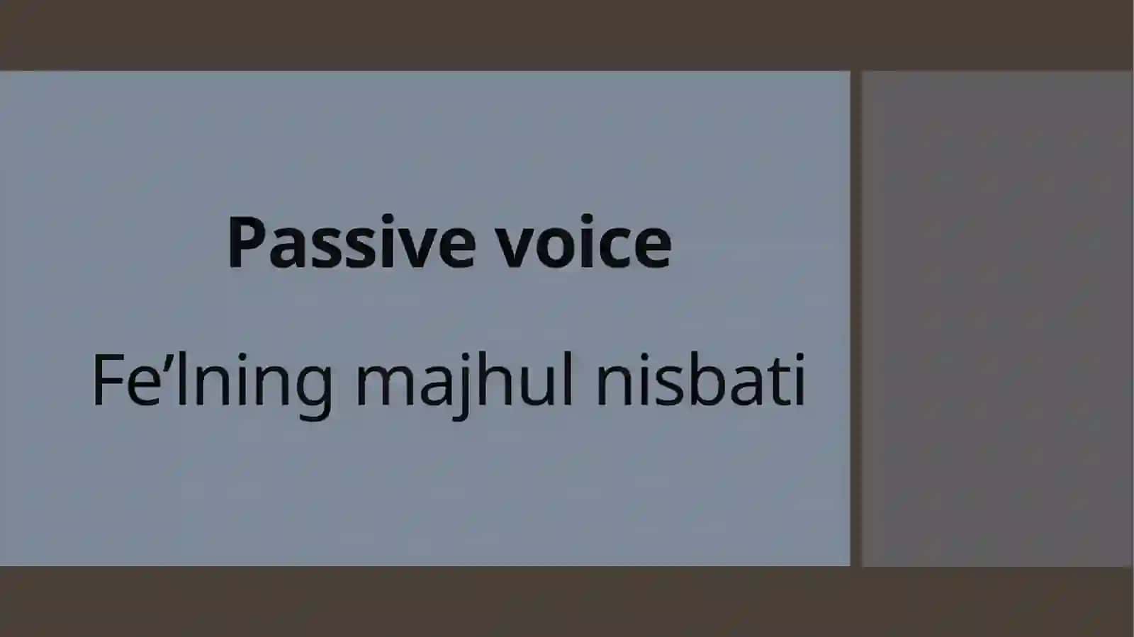 Passive voice 3