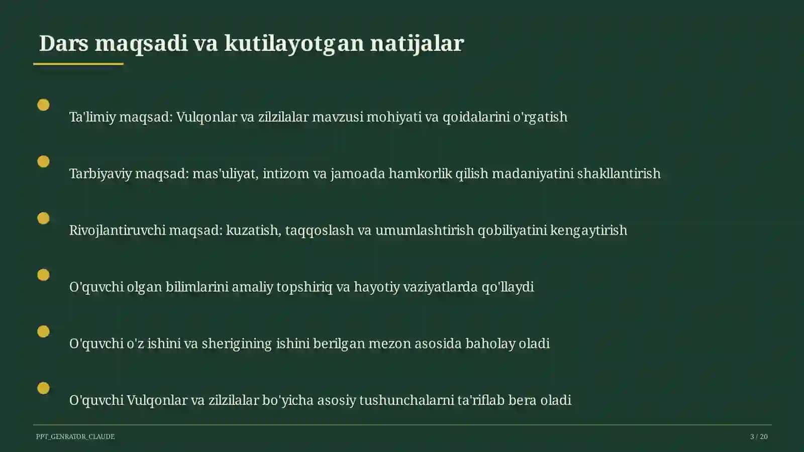 Vulqonlar va zilzilalar (5-sinf) 3