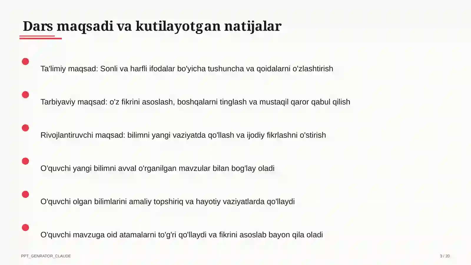 Sonli va harfli ifodalar (5-sinf) 3