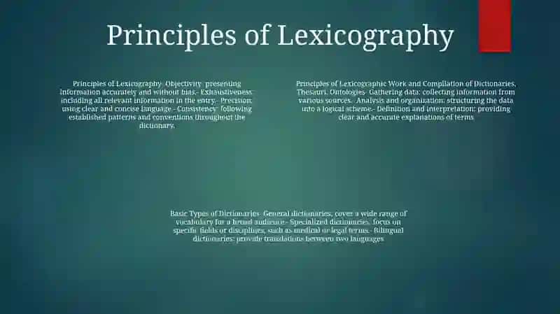 Principles Of Lexicographic Work And Compilation Of Dictionaries 3