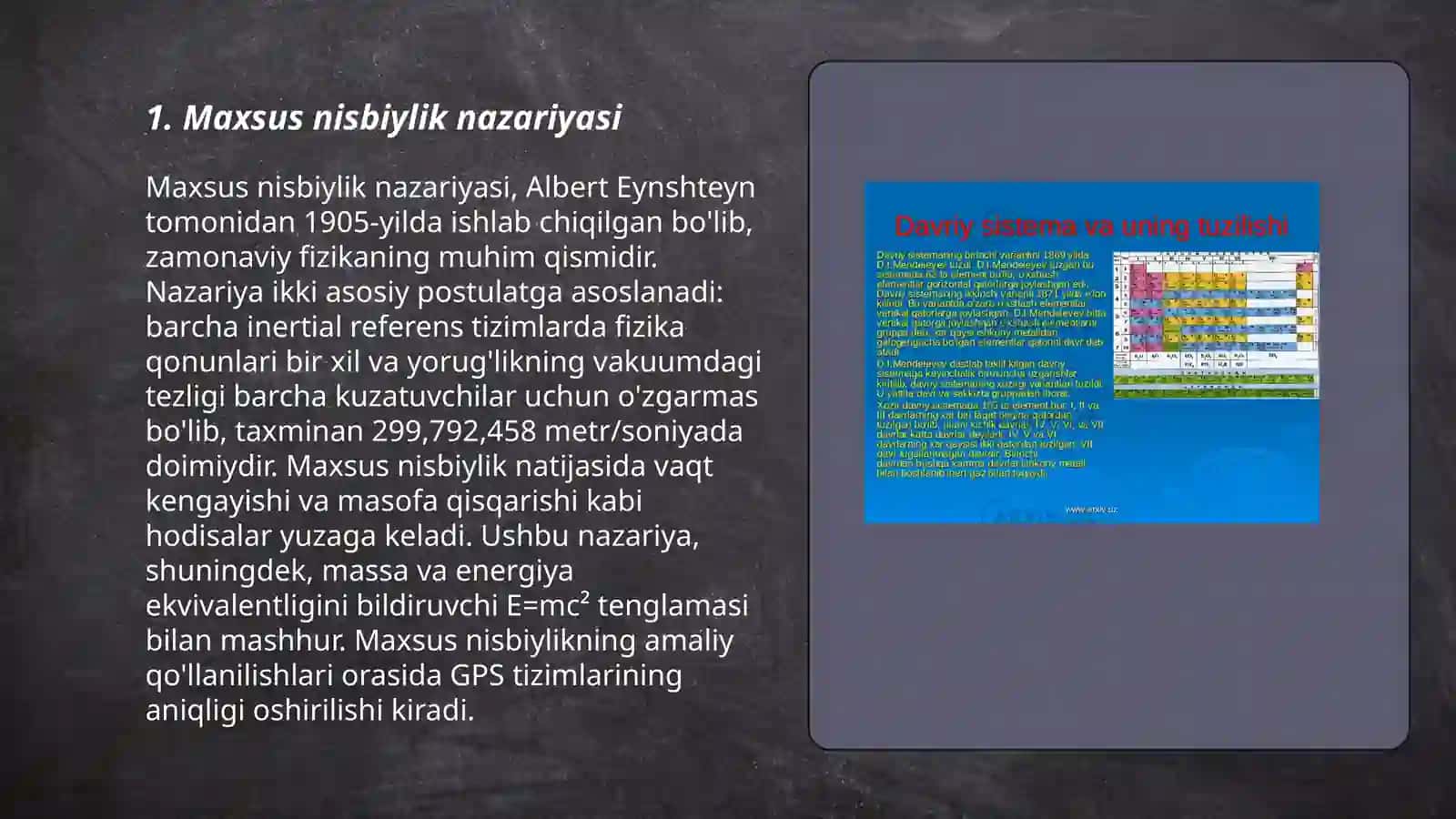 Nisbiylik nazariyasi elementlar 3