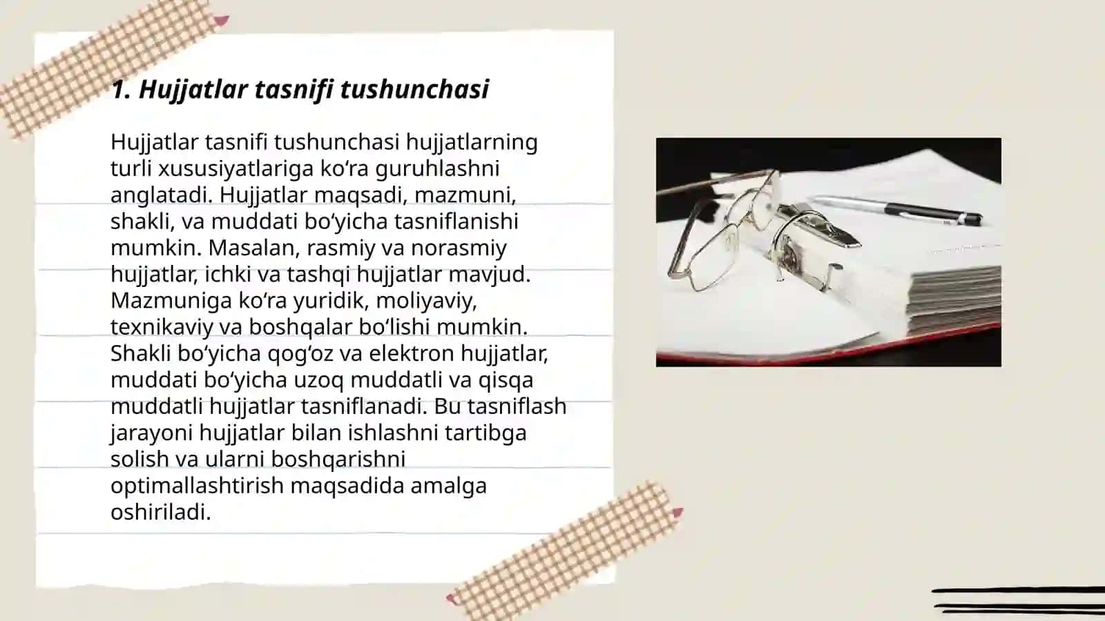 Hujjatlarni tasniflashning me'yor talablari 3