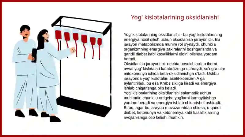Lipidlarni peroksidlanishi, yog' kislotalarii oksidlanishi va qandli diabet, ketonuriya, ketonemiya 3