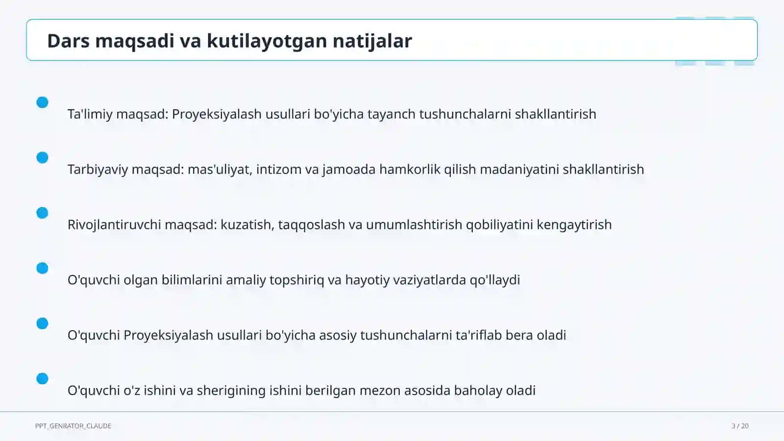 Proyeksiyalash usullari (8-sinf) 3