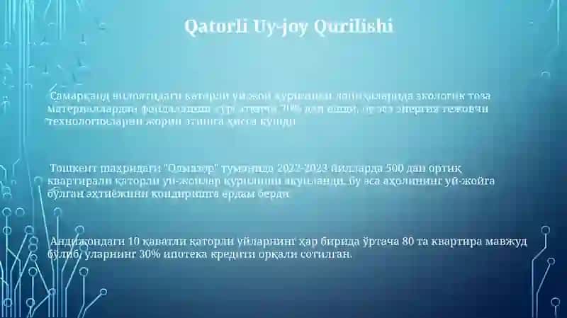 Самарқанд вилоятидаги қаторли уй-жой қурилиши 3