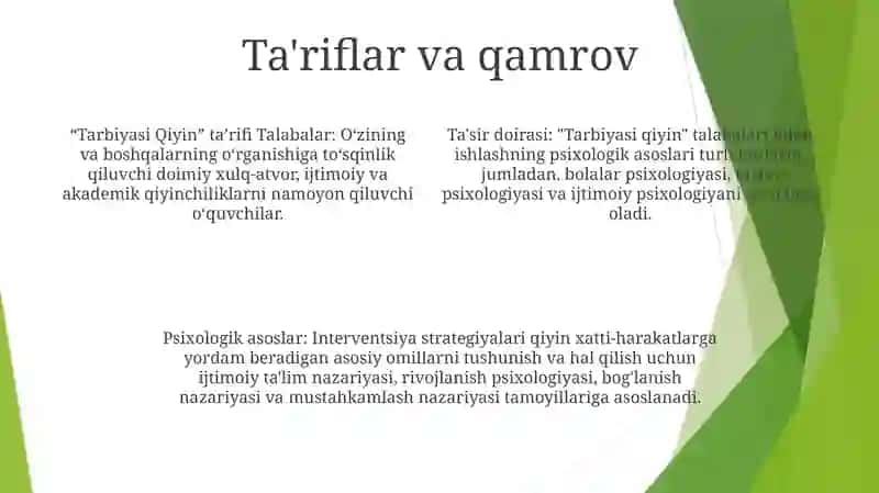 Tarbiyasi Qiyin O'Quvchilar Bilan Ishlashning Psixologik Asoslari 3