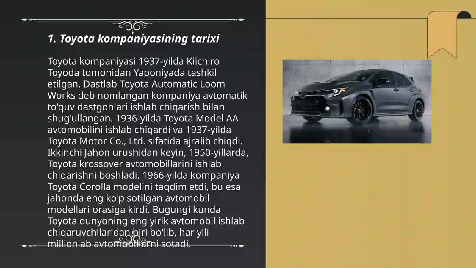 Toyota kompaniyasi va mashinalari 3