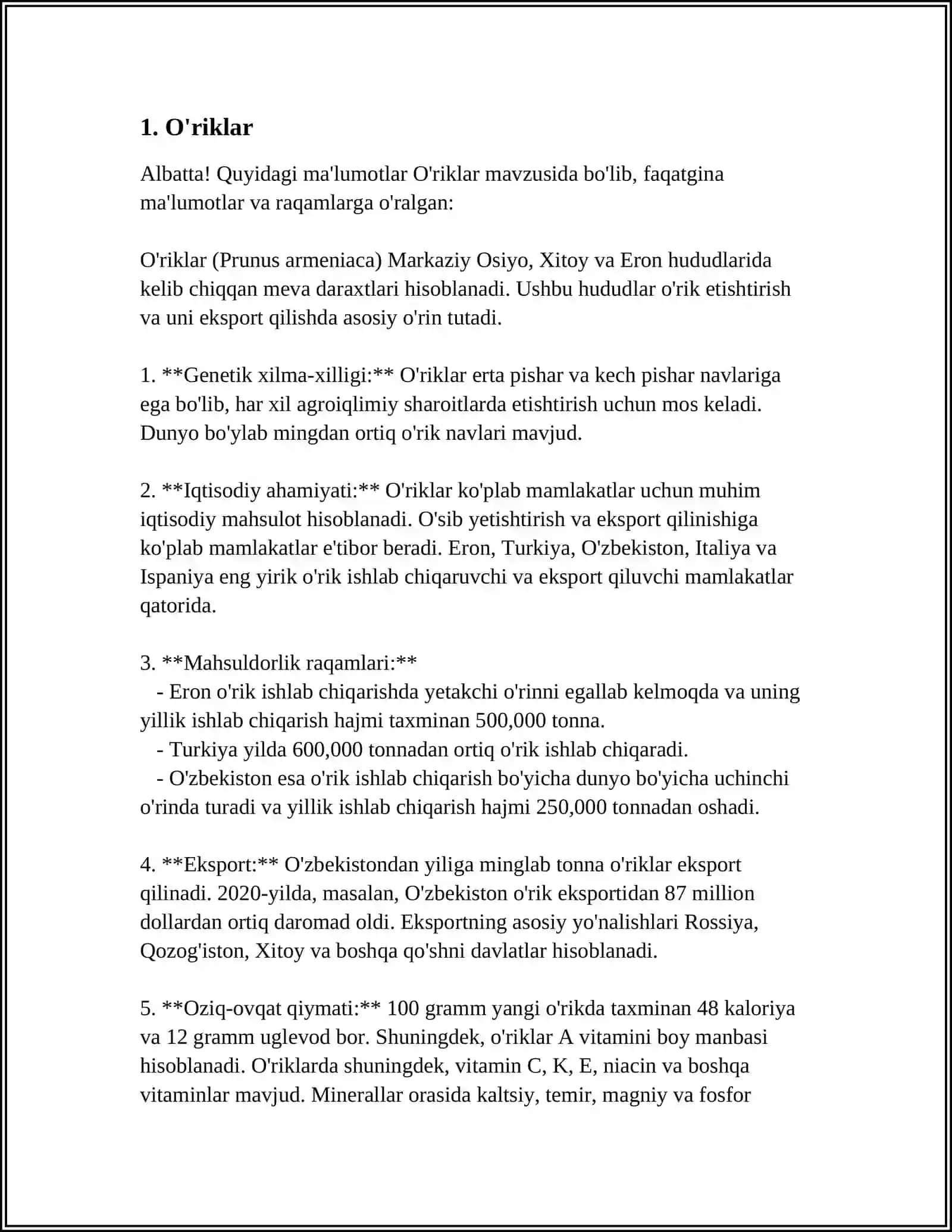 O'riklar 3