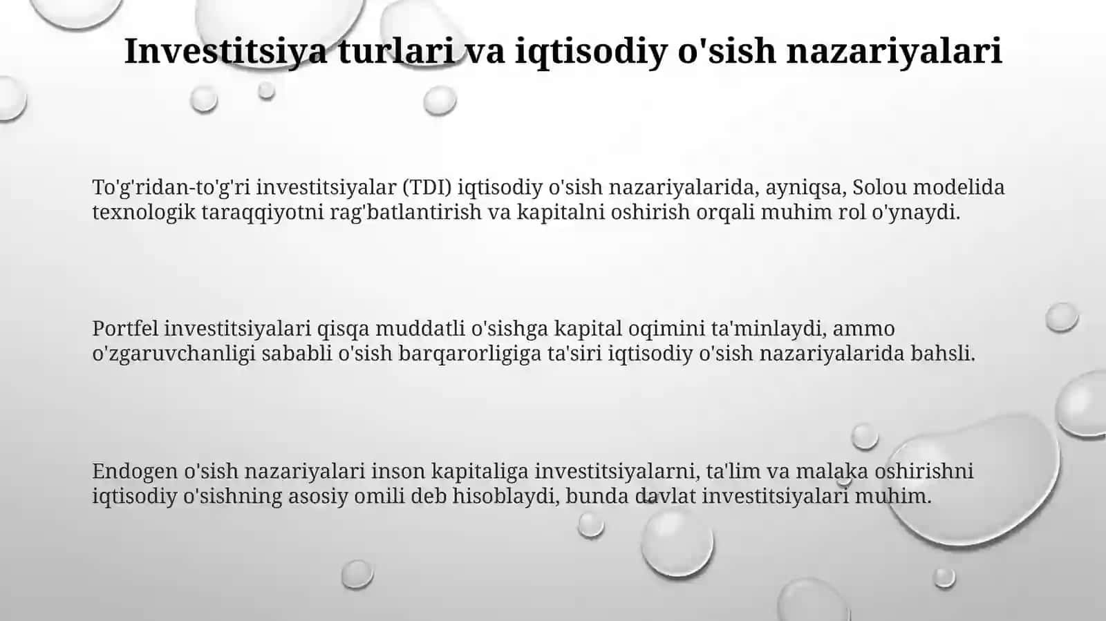 Investitsiya va iqtisodiy rivojlanish 3