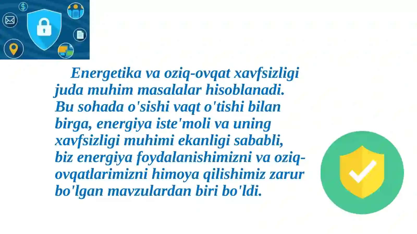 Energetika va Oziq-Ovqat Xavfsizligi 3