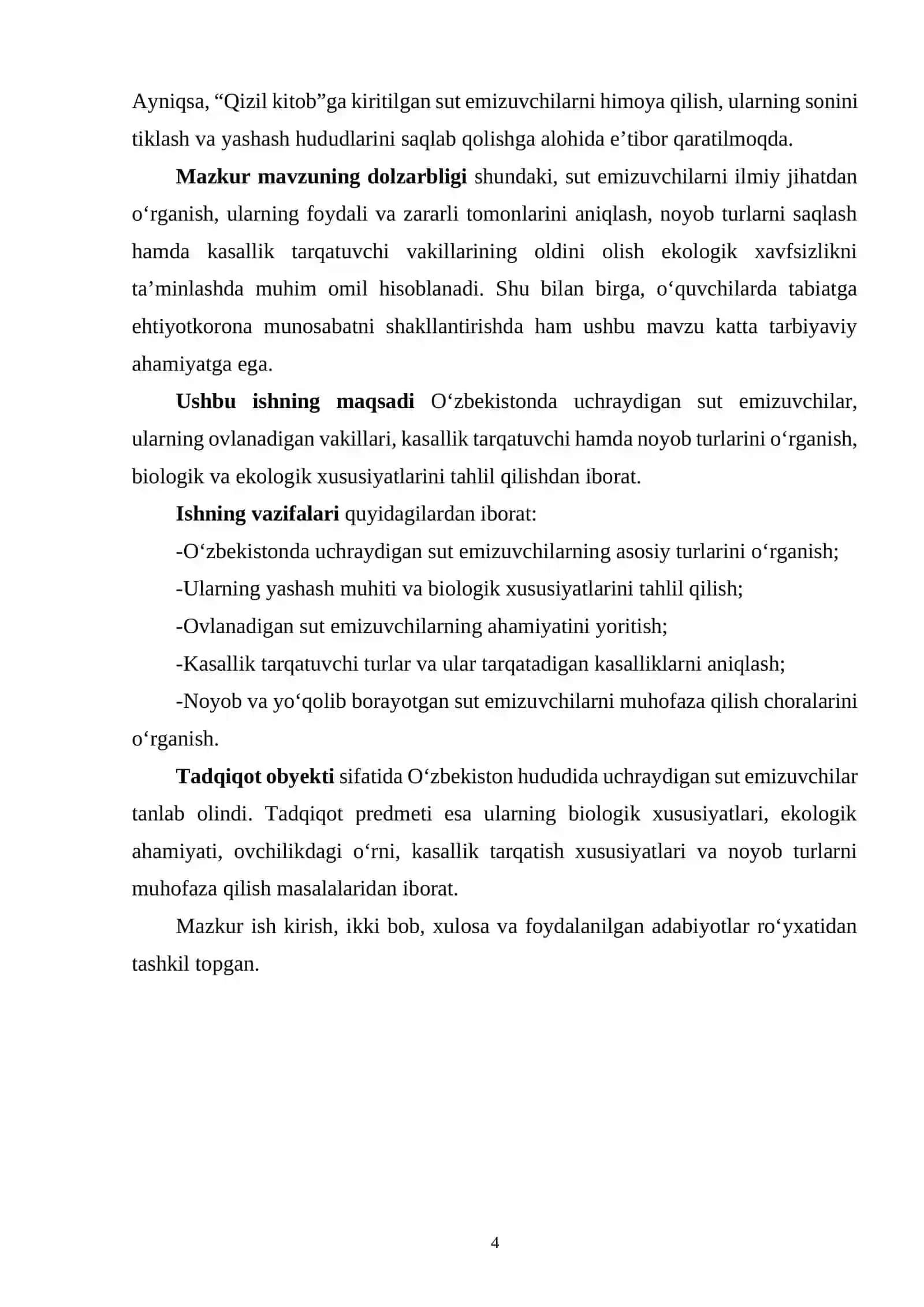 O’ZBEKISTONDA UCHRAYDIGAN SUT EMIZUVCHILAR, OVLANADUGAN VAKILLARI, KASALLIK TARQATUVCHI VA NOYOB TURLARI 3