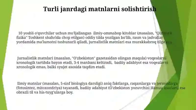 Ilmiy, badiiy va jurnalistlik matnlar orqali nutq rivojlantirish 3