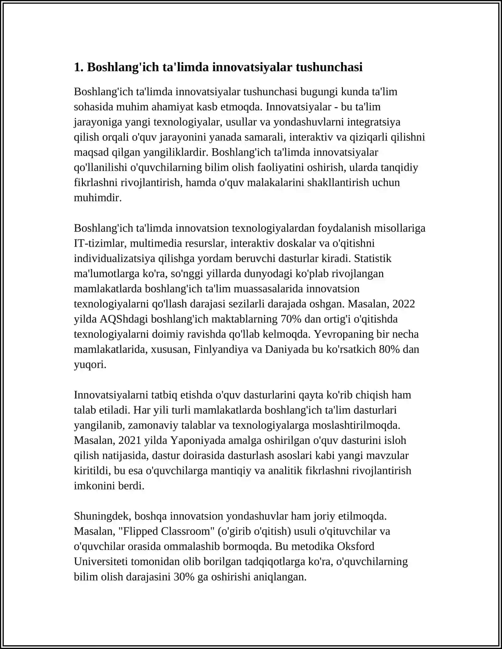 Boshlangʻich ta'limda innovatsiya va integratsiya fanining mazmuni, maqsad va vazifalar 3