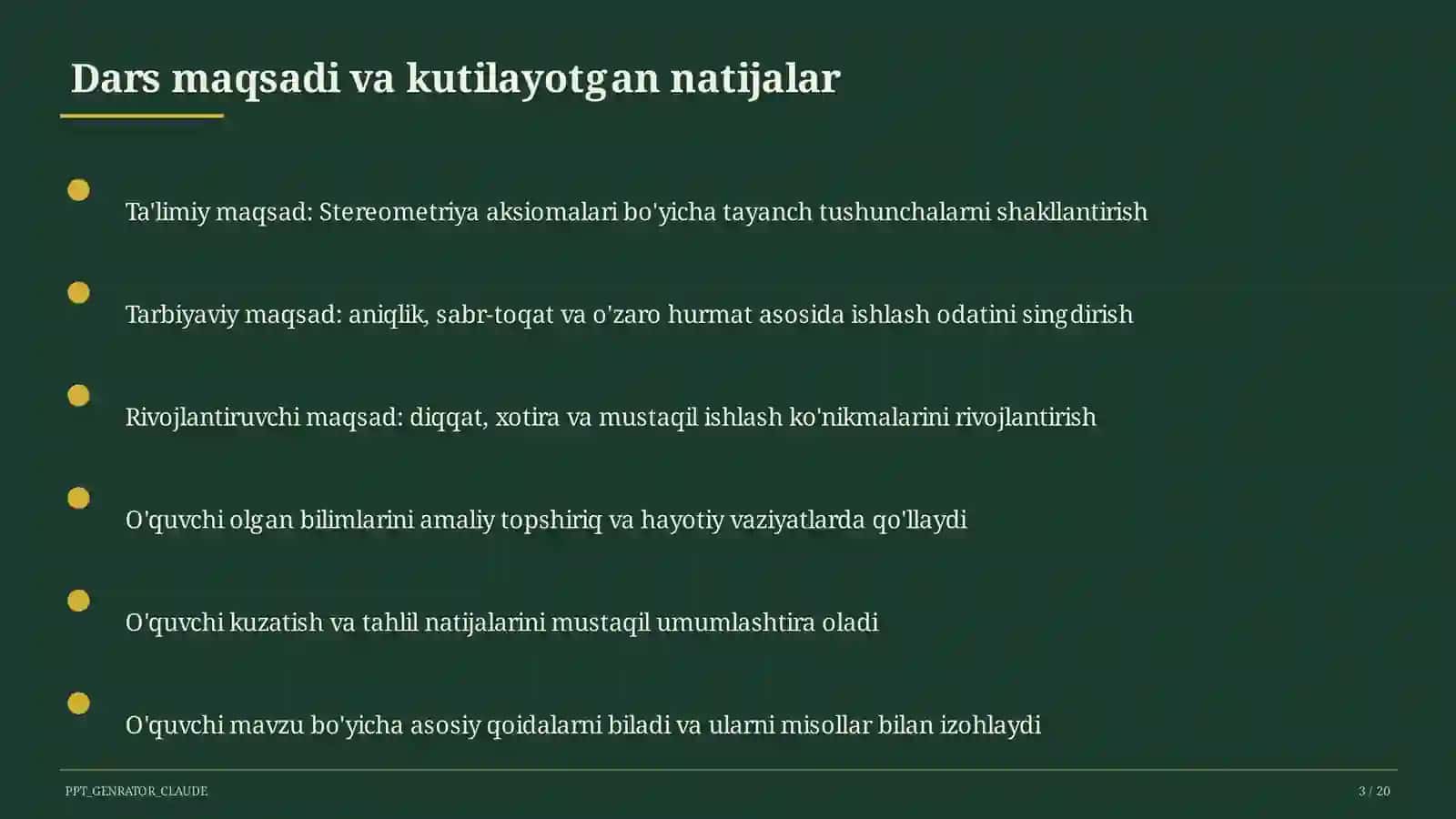 Stereometriya aksiomalari (10-sinf) 3