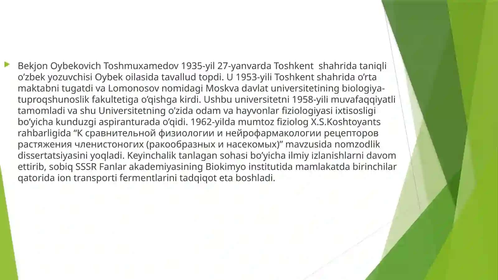 Oʻzbekistonda Biofizika fanining rivojlanishi 3