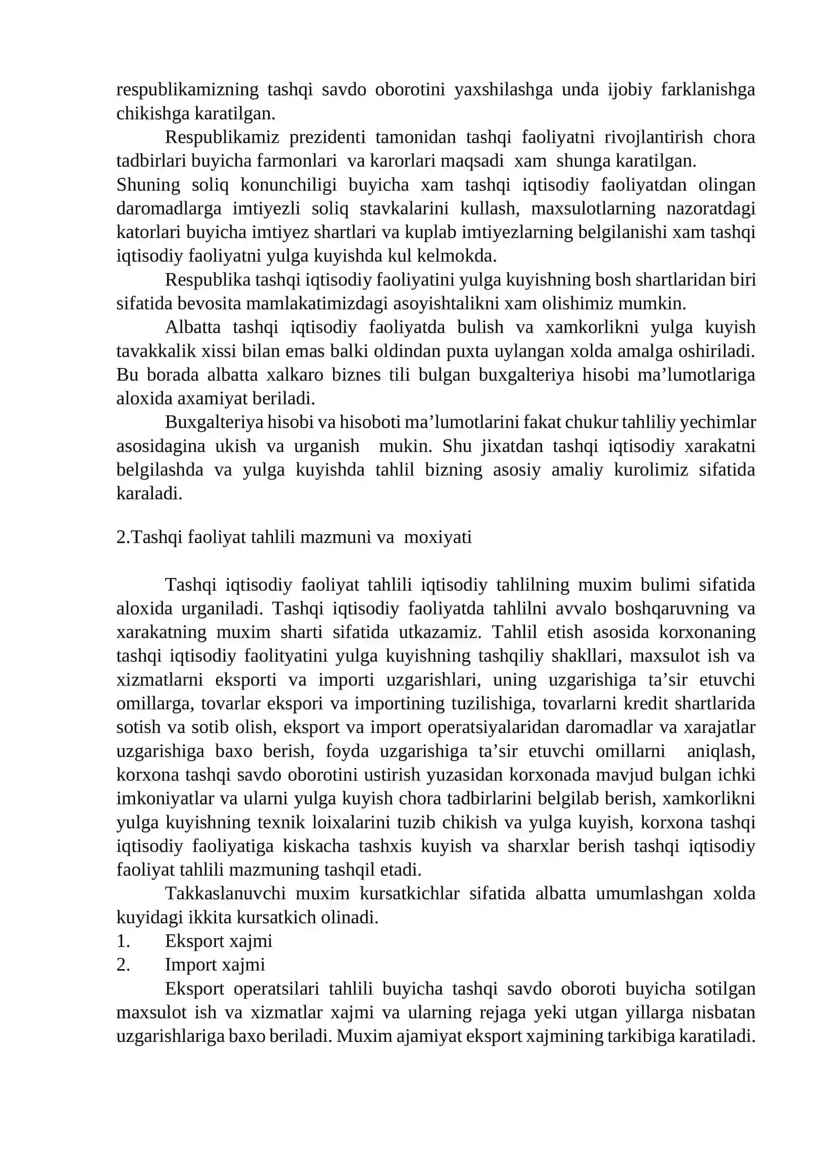 Korxonaning tashqi iqtisodiy faoliyatini tahlili 3