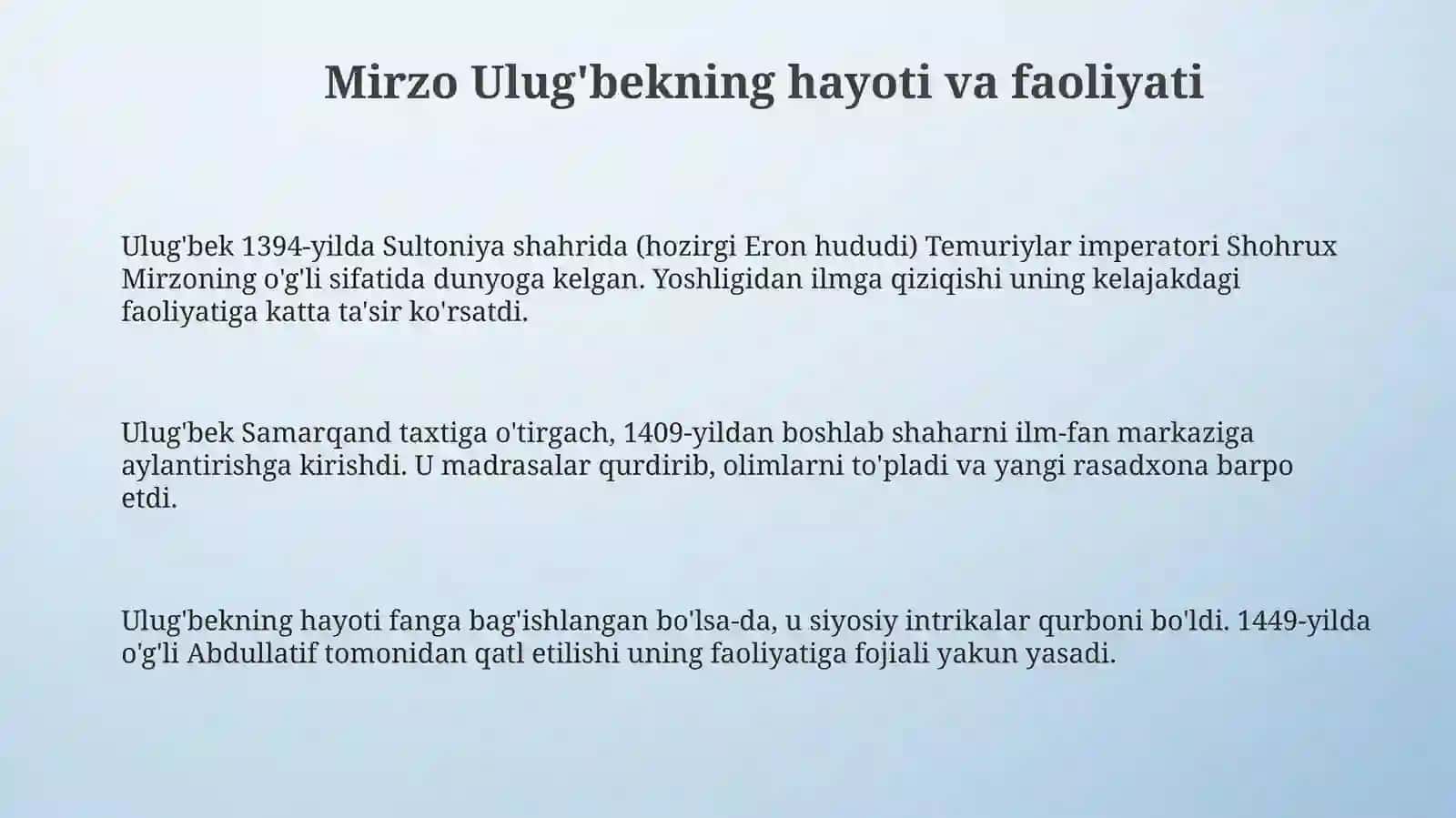 Ulug'bek: Davlat arbobi va buyuk olim 3