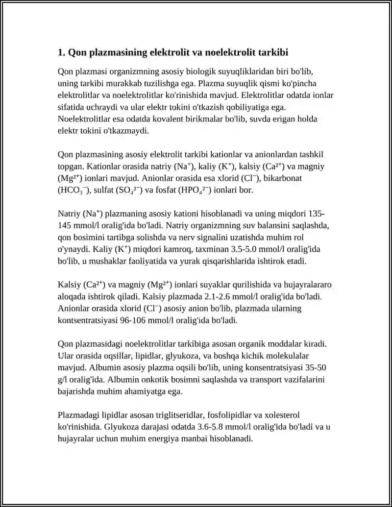 ORGANIZMNING BIOLOGIK SUYUQLIKLARI ELEKTROLIT NOELEKTROLIT ERITMALARI KO'RINISHIDA 3