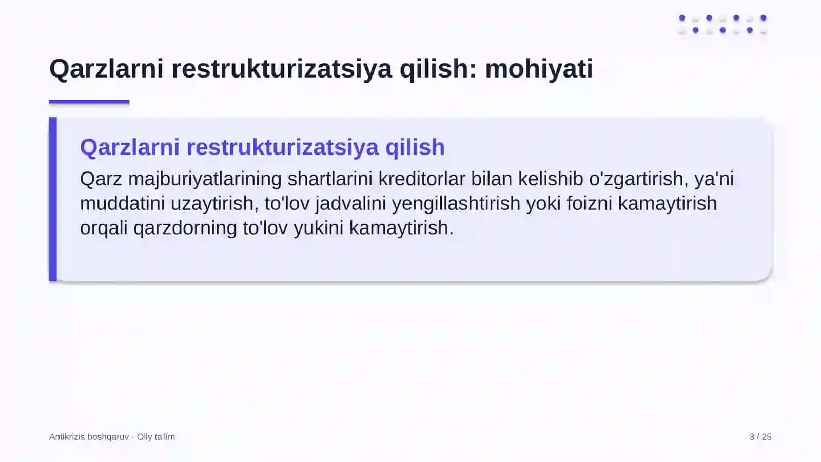 davlat qo'mitalarida qarzlarni restrukturizatsiya qilish 8878 3