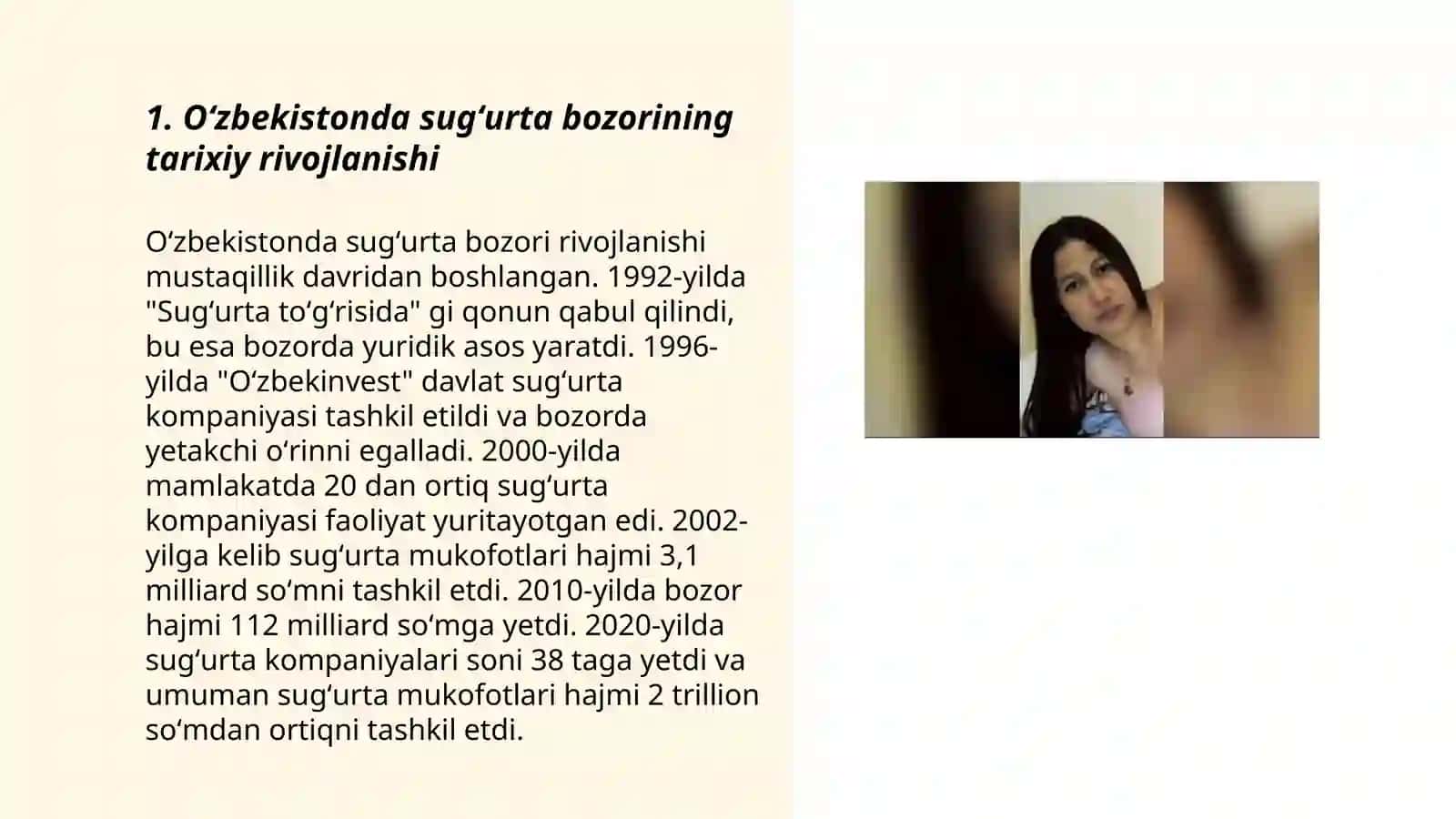 Oʻzbekiston Respublikasida sugʻurta bozorining shakllanishi va rivojlanishi 3