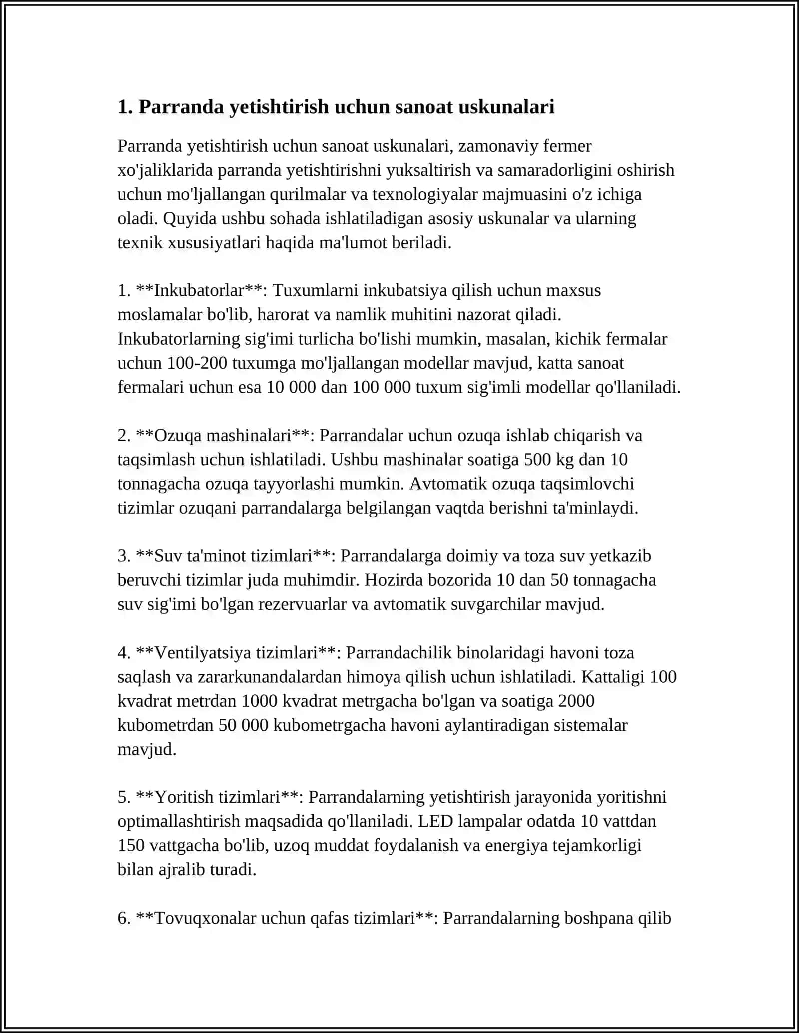 Parranda Yetishtirish Uchun Sanoat Uskunalari 3