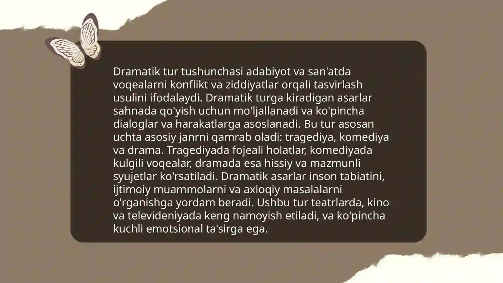 Dramatik tur va uning janrlari 3