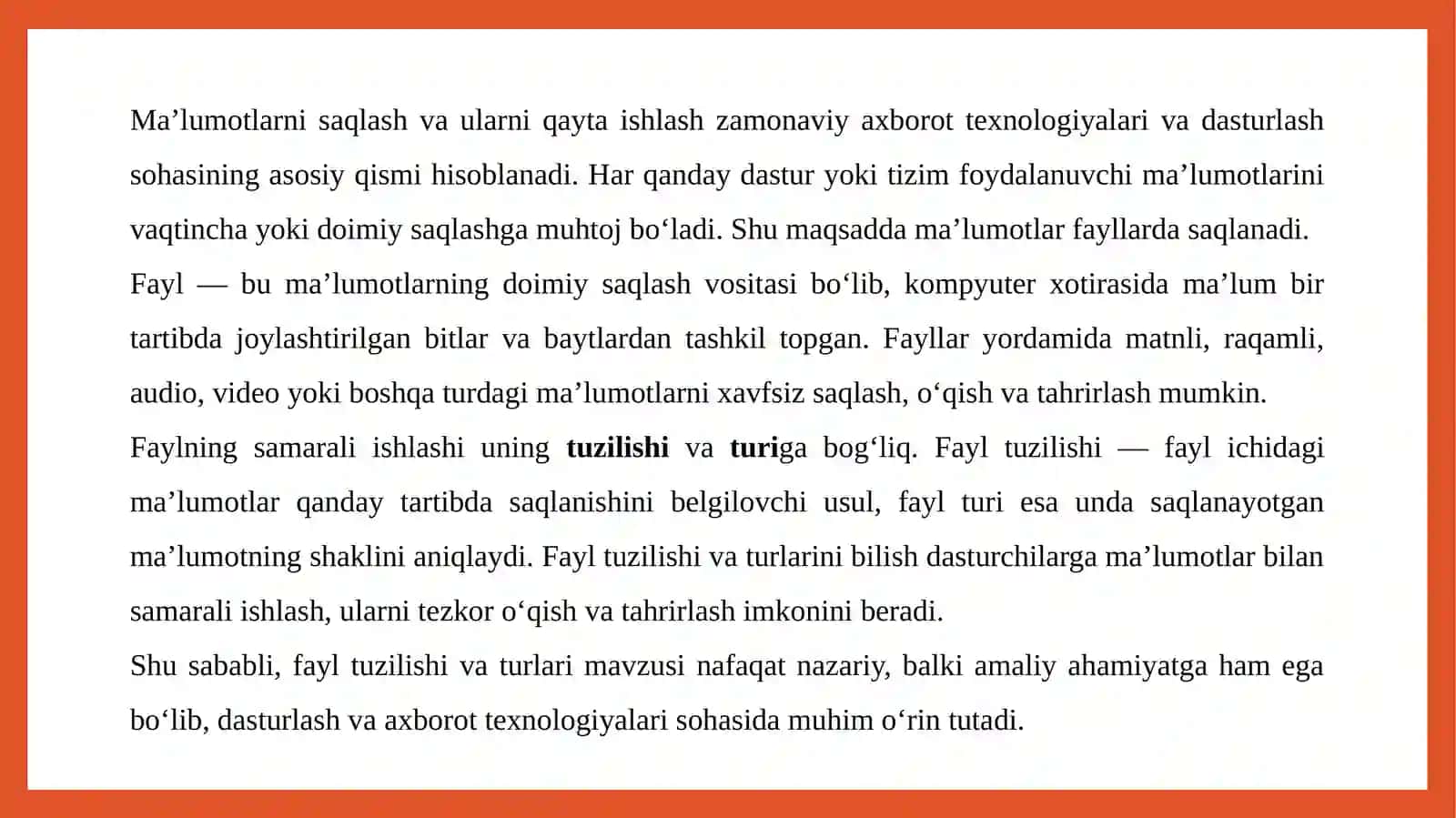 Fayltuzilishivaturlari 3