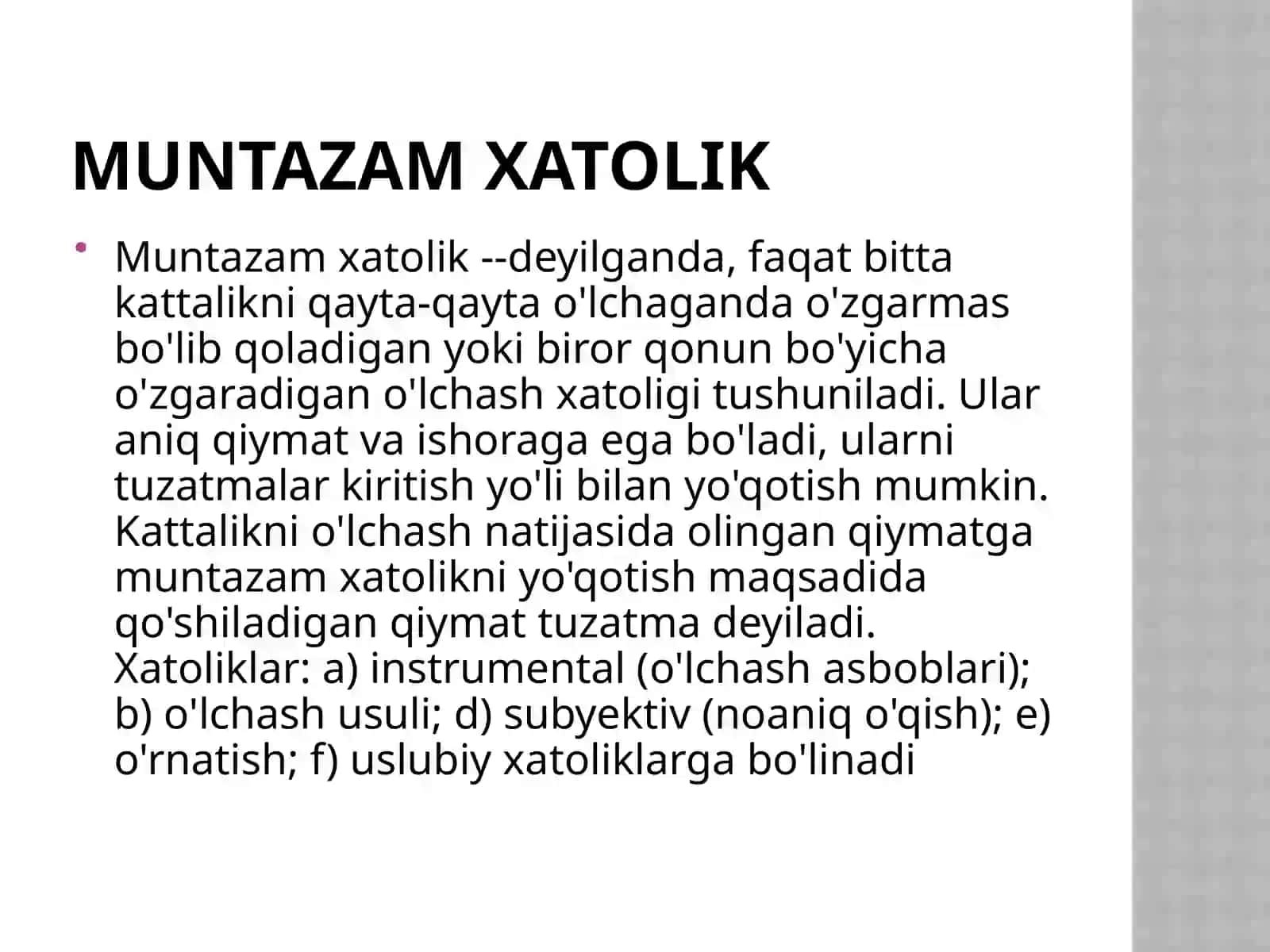 O'lchashxatoliklarini xarakterlash 3