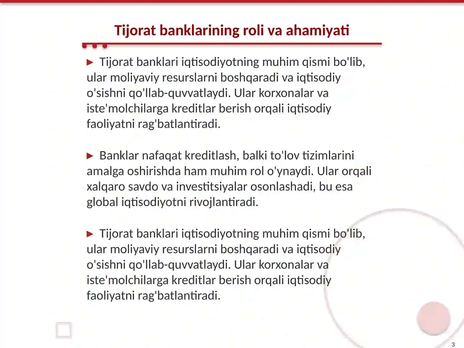 Tijorat bank funksiyalari va operatsyalari 3