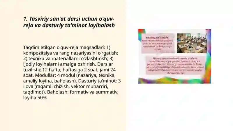 Tasviriy san'atni o'qitish maxsus metodikasi darslarini tashkil etish 3