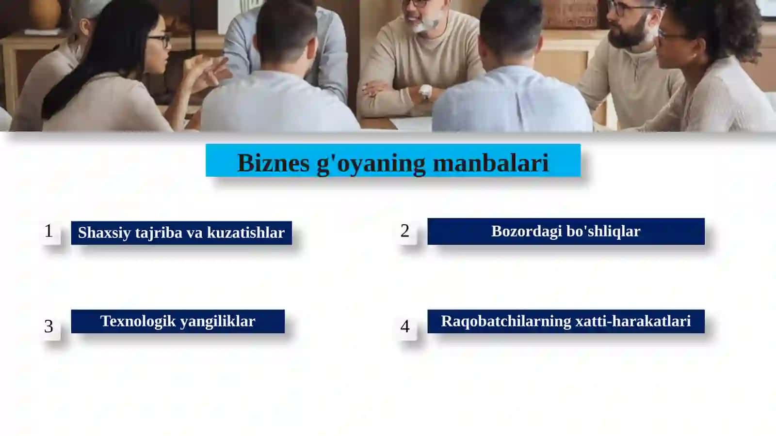 Biznes g'oyaning manbalari 3