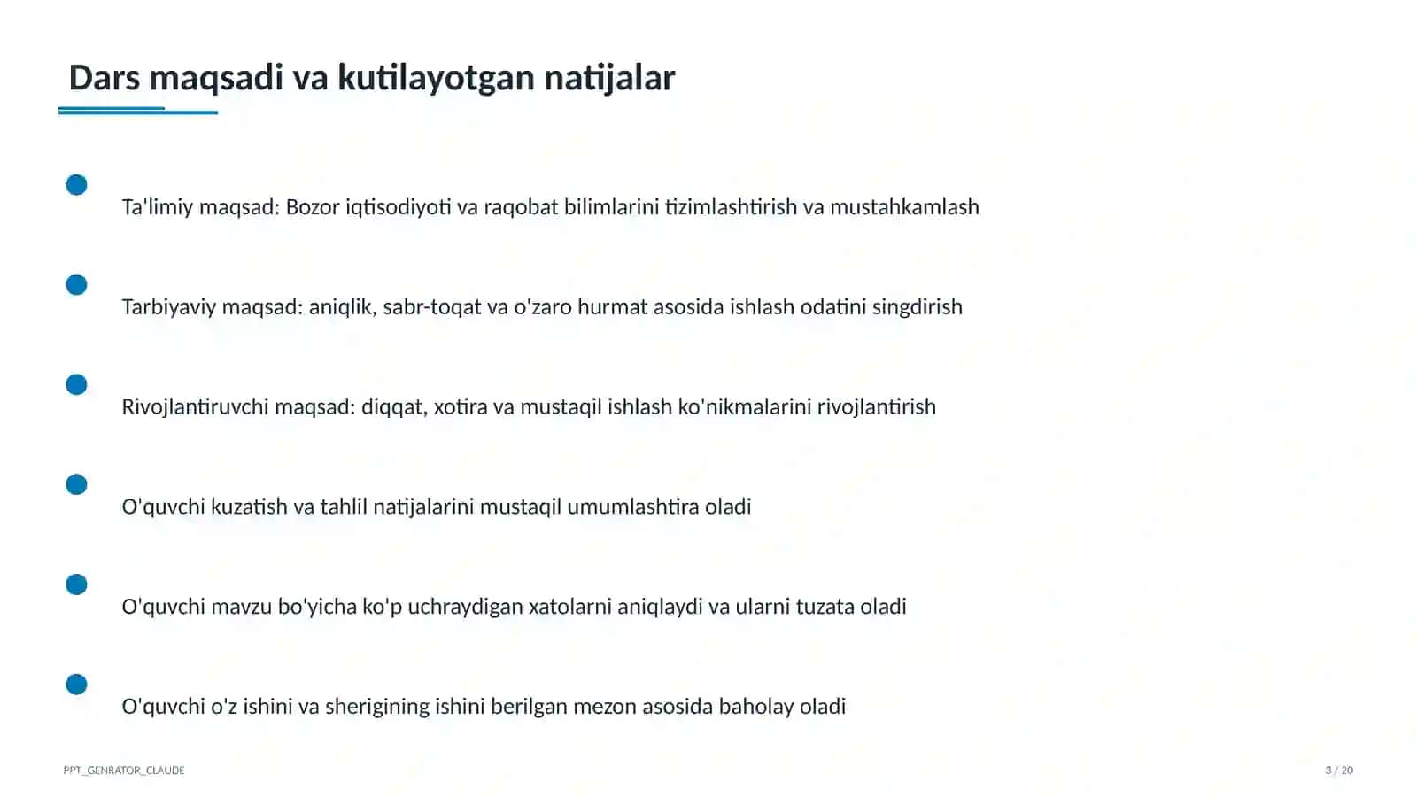 Bozor iqtisodiyoti va raqobat (10-sinf) 3