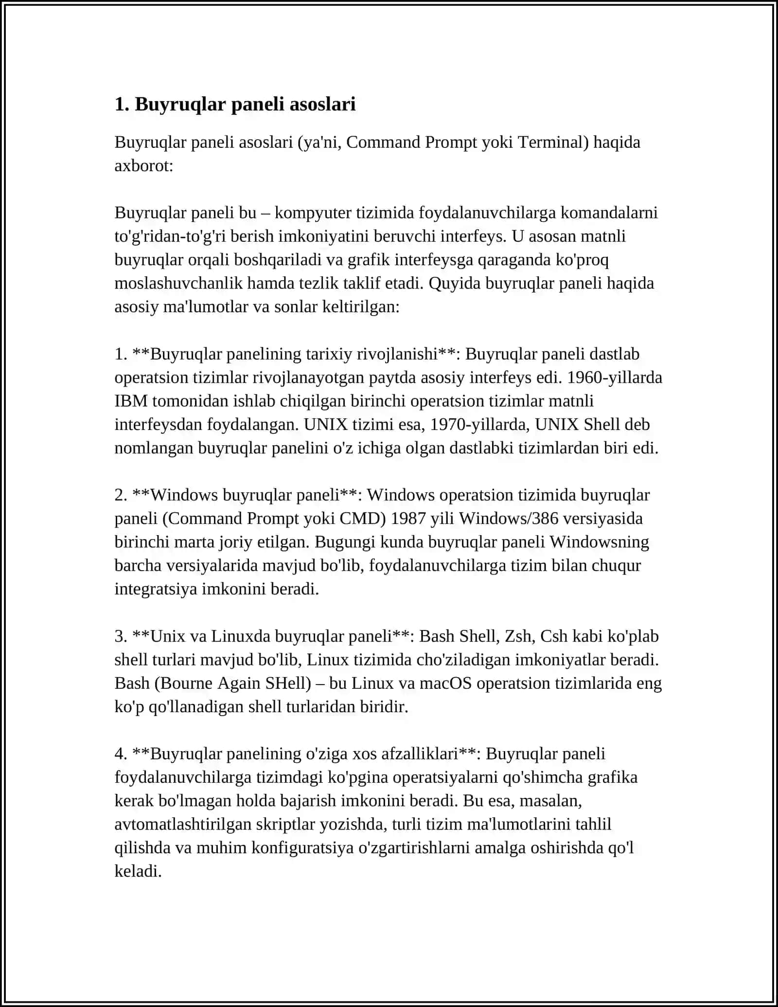 MODIFY BUYRUQLAR PANELINI O’RGANISH 3