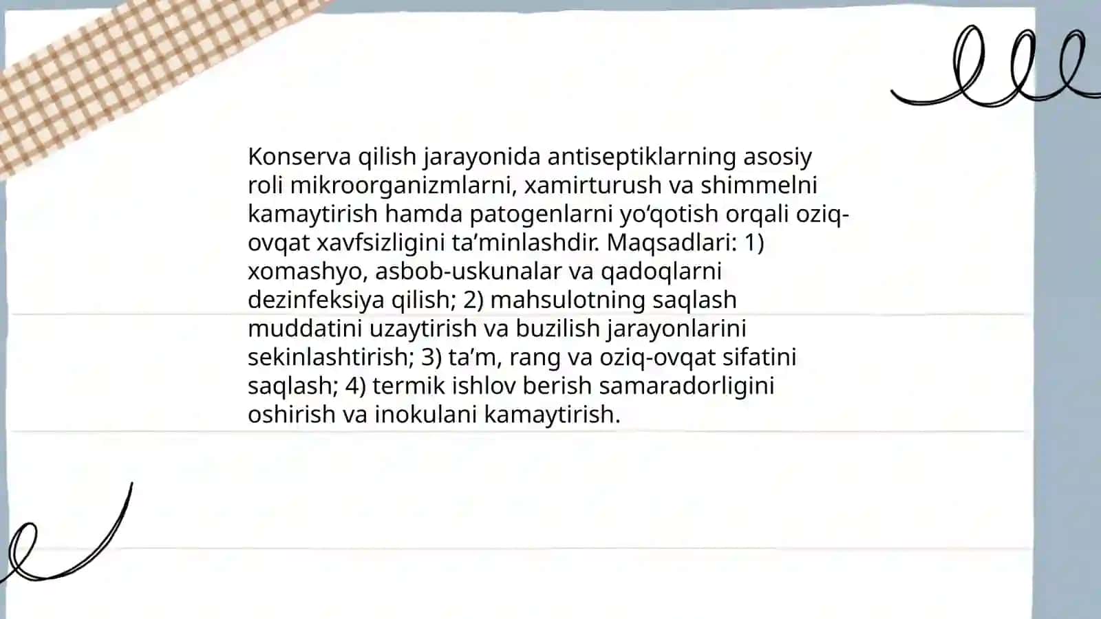 Antiseptiklarning oziq ovqat mahsulotlarini konserva lashda ishlatilishi 3